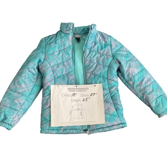 ZeroXPosur Quilted Blue Pink Puffer Jacket, Tek Gear Long Sleeve‎ Warm Zip SZ 16 - Picture 10 of 10